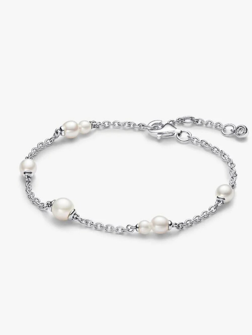 Pandora ALE Freshwater Cultured Pearl Station Chain Bracelet Sterling silver